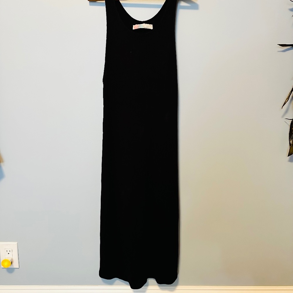 Free People - FP Beach Ribbed Bodycon Black Midi Dress - Sz L